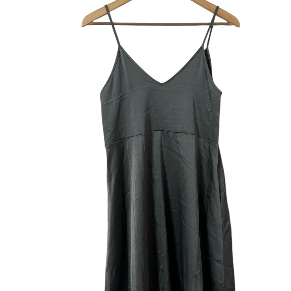 ANTHROPOLOGIE Daily Practice Slip Gray Silver Midi Dress - Picture 3 of 7